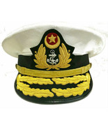 PAKISTAN NAVY ADMIRAL OFFICIAL WHITE HAT MOST SIZES - CP MADE QUALITY - £100.16 GBP