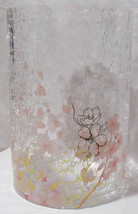 Yankee Candle Clear Crackle Large Jar Holder J/H Cherry Blossoms Pinks Gold - $71.02