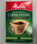 MELITTA #4 NATURAL BROWN UNBLEACHED COFFEE FILTERS (40CT) - £8.60 GBP