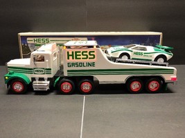1991 Hess Toy Truck &amp; Racer - Real Head &amp; Tail Lights - Collectible - Hess Gas - £19.65 GBP