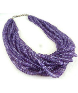 Natural Amethyst Beads Faceted Round 15 L 705 Ct Purple Gemstone Silver ... - €467,05 EUR