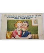 Vintage Courting Couples Lunatic Asylum Humor Postcard 1927 - $4.99