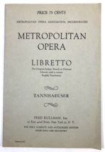 1953 Metropolitan Opera Tannhaeuser Libretto Words English Richard Wagner Lyrics - £15.45 GBP
