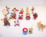 VINTAGE WOODEN CHRISTMAS DECORATIONS TAIWAN - $17.98