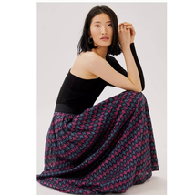 New Anthropologie Let Me Be Textured Maxi Skirt $160 SMALL Purple Motif  - £56.11 GBP