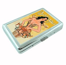 Burlesque Strip R1 Hip Silver Cigarette Case Id Holder Metal Wallet 4&quot; X 2.75&quot; R - £8.61 GBP