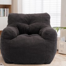 Recaceik Bean Bag Chairs, Tufted Soft Stuffed Bean Bag Chair With, Dark Gray. - $138.92