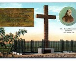 Junipero Serra Monument San Diego CA California UNP Linen Postcard D21 - £1.53 GBP
