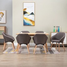 vidaXL Taupe Dining Chair Set of 6 Standard Upholstered Wood Chairs - $865.86 CAD
