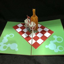 Spring Picnic Wine 3D Pop Up Card Summer Lunch Party Drinking Father&#39;s Day - £8.30 GBP