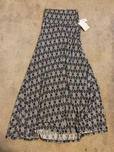 Lularoe NWT Full Length Multicolor Floral Geo Print Black Maxi Skirt Size XXS - £18.51 GBP