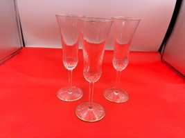 Set of 3 St Louis Crystal APOLLO GOLD Champagne Flutes made in France - £261.88 GBP