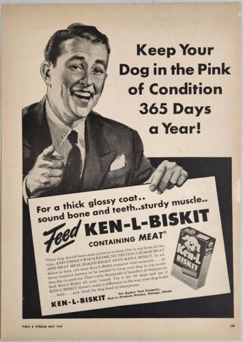 1947 Print Ad Ken-L-Biskit Dog Food Quaker Oats Chicago,Illinois - $18.79