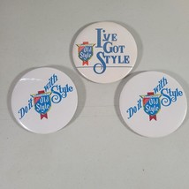 Vintage Heileman&#39;s Brewery Old Style Buttons Lot of 3 Do It With Style Ive Got - £9.91 GBP