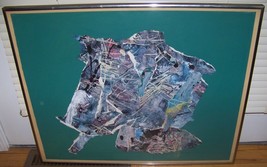 Fran Kende Honeoye Falls NY Mixed Media Collage Abstract Expressionist Art - £117.67 GBP
