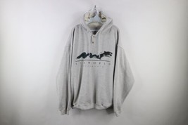 Vtg 90s Mens XL Spell Out Sea World California Thermal Knit Hoodie Sweatshirt - £77.63 GBP