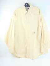 Tommy Hilfiger Tan Button Down Cotton Long Sleeve Dress Shirt Mens 17 34-35 - £19.82 GBP