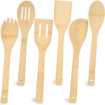 HANSGO 6PCS Bamboo Cooking Utensils, Bamboo Spatula Spoons Kitchen Cooki... - $20.43 CAD