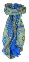 Classic Paisley Square Scarf Mulberry Silk Narine French Blue by Pashmina &amp; Silk - £23.33 GBP