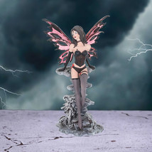 Scarlet Gothic Fairy Figurine Nemesis Now Dark Fantasy Red &amp; Black Decor... - $38.23