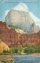 DB UT Postcard P653 Great White Throne Zion National Park El Gobernador 1940 - £5.20 GBP