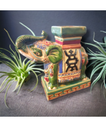 Vintage Asian Vietnamese Ceramic Elephant Plant Stand Figurine 6.5in Tall - £29.12 GBP