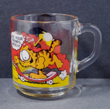 McDonald's 1978 Garfield & Otis Glass Mug Cup " Use Your Friends Wisely" - £11.35 GBP