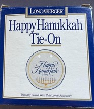 New Longaberger 1996 Happy Hanukkah Hanukkiah or Menorah Pottery Tie-On ... - £7.91 GBP