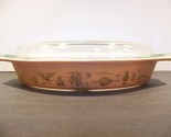 Pyrex Early American 1 1/2 qt Divided Casserole Dish &amp; Lid w/ Cat - $17.99