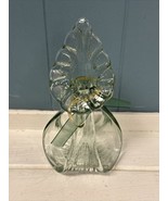 Handblown Iris Calla Lilly Clear Green Glass 7” Votive Candleholder - £14.79 GBP