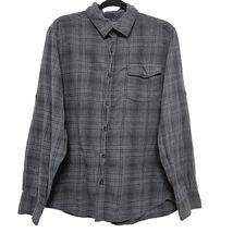 Woolrich Modern Fit Grey Plaid Flannel Men Large Gorpcore Grunge Cotton ... - $24.99