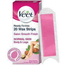 Veet Full Body Waxing Strips Kit for Normal Skin, 20 Strips (Pack of 1) - $10.68