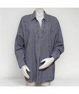 J Jill Gingham Top Womens Plus 2X Blue Check Popover Long Sleeve Collare... - $458.86 MXN