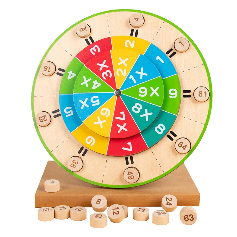 Montessori Math Multiplication Board Wooden Toy Multiplication Turntable - £16.43 GBP