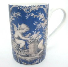 Hallmark Mug Blue with Gray Cherub Classical Design Tall Skinny - £7.39 GBP