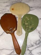 3 VTG Celluloid Lucite Hand Mirror SET DuPont Pyralin Dubarry Vanity Dresser - $59.00