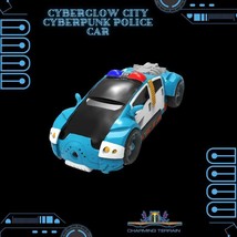 3D Printed Cyberglow City Cyberpunk Police Car Miniature  - 28mm 32mm - $12.77+