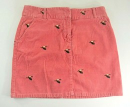 J Crew Orange Corduroy Flying Ducks Short Straight Skirt Womens Size 30 *** - £26.78 GBP