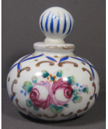 VINTAGE Perfume Bottle Japanese Blue White &amp; Pink Hand Painted Porcelain... - £15.54 GBP