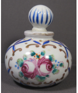 VINTAGE Perfume Bottle Japanese Blue White &amp; Pink Hand Painted Porcelain... - £14.78 GBP