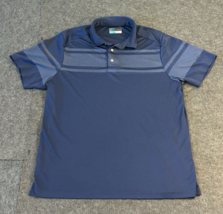 PGA Tour Pro Series Athletic Fit Golf Polo Blue Striped Men&#39;s Size Medium - $15.78