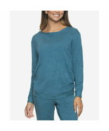 Felina Womens Ribbed Taylor Boyfriend Sleep Sweatshirt Gray/Blue Heather... - $19.27