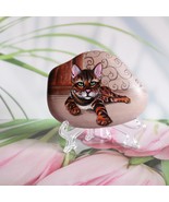 The decoration of exquisite hand -painted cobblestone kittens is full of... - $68.00