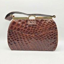 Vintage DEITSCH BROS. Genuine Brown Alligator Skin Shoulder Bag Purse (1930&#39;s)  - £79.08 GBP