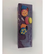 SET OF THREE FINGER PAINT POTS WITH STENCIL LIDS, Rare item USA SHIPPING... - £7.85 GBP