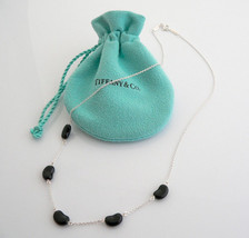 Tiffany &amp; Co Peretti Jade Bean Necklace Black Pendant Charm Chain Love Gift Cool - £780.70 GBP