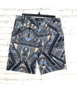 Jackson Shorts Mens 30 Black Blue Orange Geometric Flat Front Bermuda Re... - £20.12 GBP