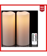 2-Pack 10” x 4” Decor Flameless Candles - Waterproof, Remote-Controlled ... - €32,69 EUR
