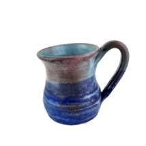 Coffee Mug Pottery Blue Signed - $15.84