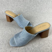 Nine West Heel Mule Denim Slide Women’s Size 8.5 Sandals Y2K 90’s Chucky... - $35.00